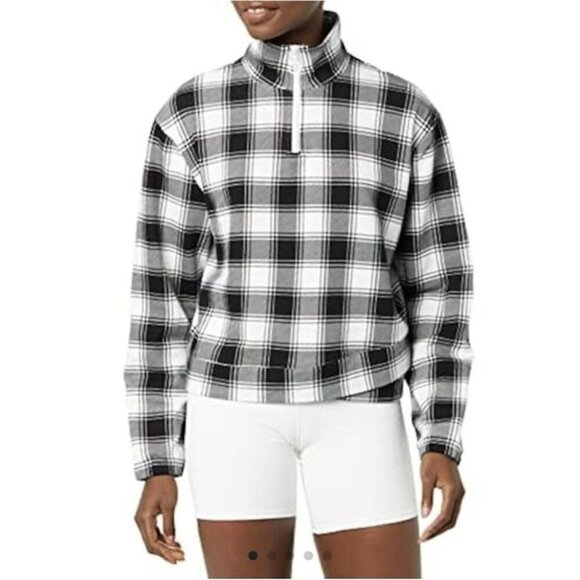 EleVen by Venus Williams Women's One More Time Pullover, B/w Plaid Size XS $138 - Picture 1 of 9